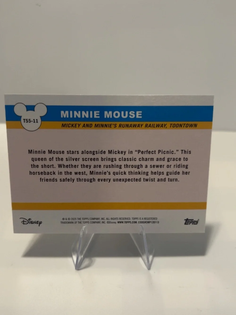 Disney Minnie Mouse Blue and Yellow Trading Card Back
